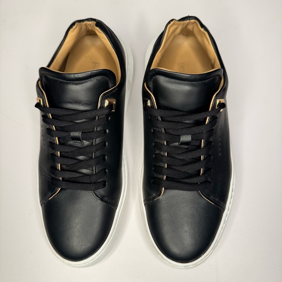 Buscemi Black Italian Leather White Sole Low Top Sneakers w/ Tan Lining Size 38 - Picture 5 of 16